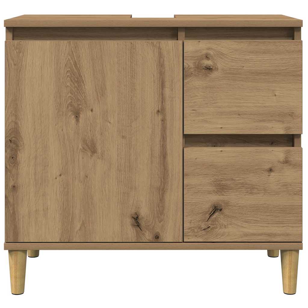 Waschbeckenunterschrank Artisan-Eiche 65x33x60 cm Holzwerkstoff