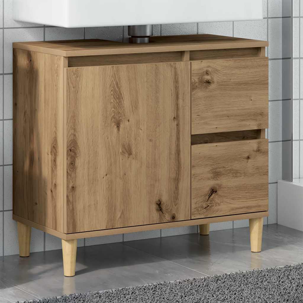 Waschbeckenunterschrank Artisan-Eiche 65x33x60 cm Holzwerkstoff