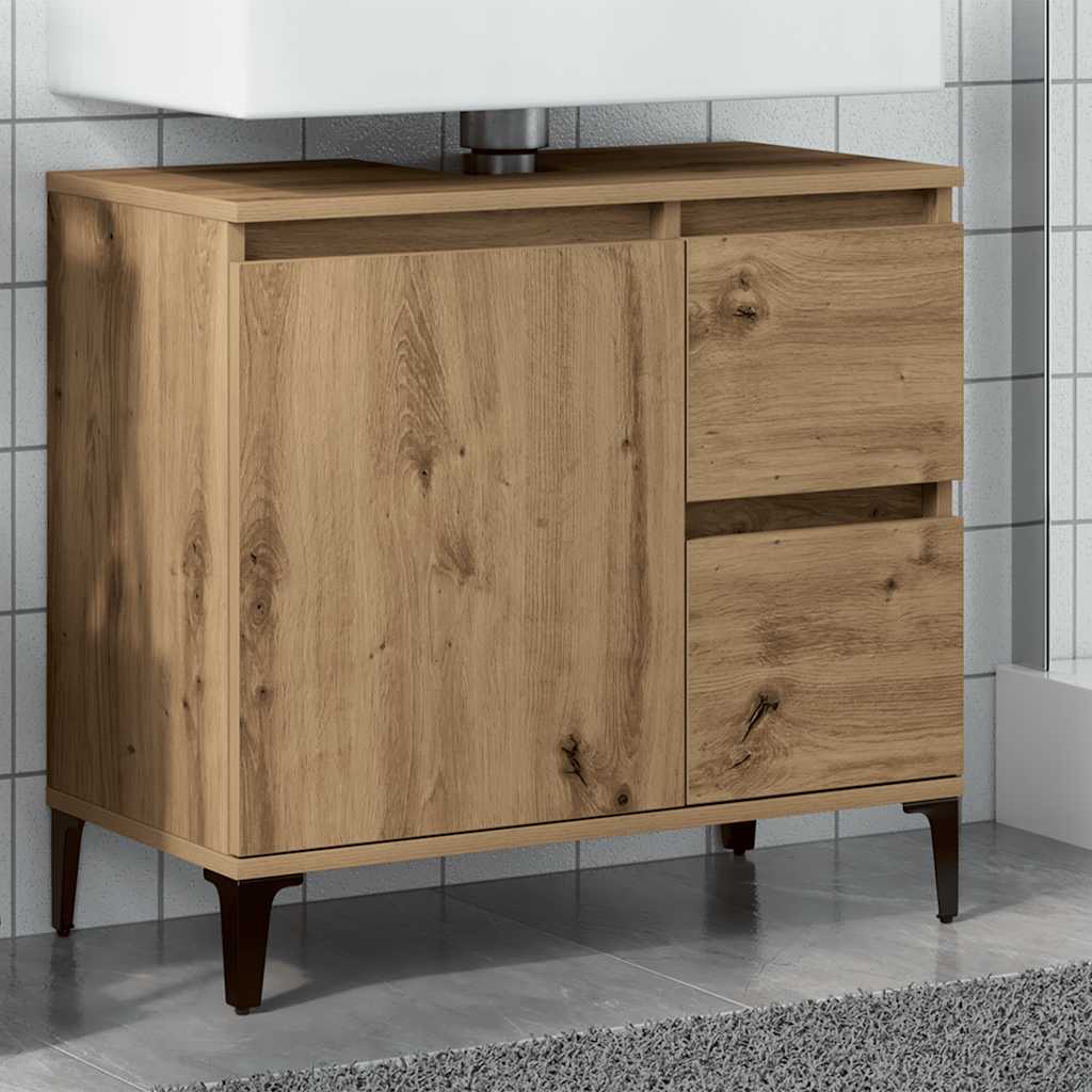 Waschbeckenunterschrank Artisan-Eiche 65x33x60 cm Holzwerkstoff
