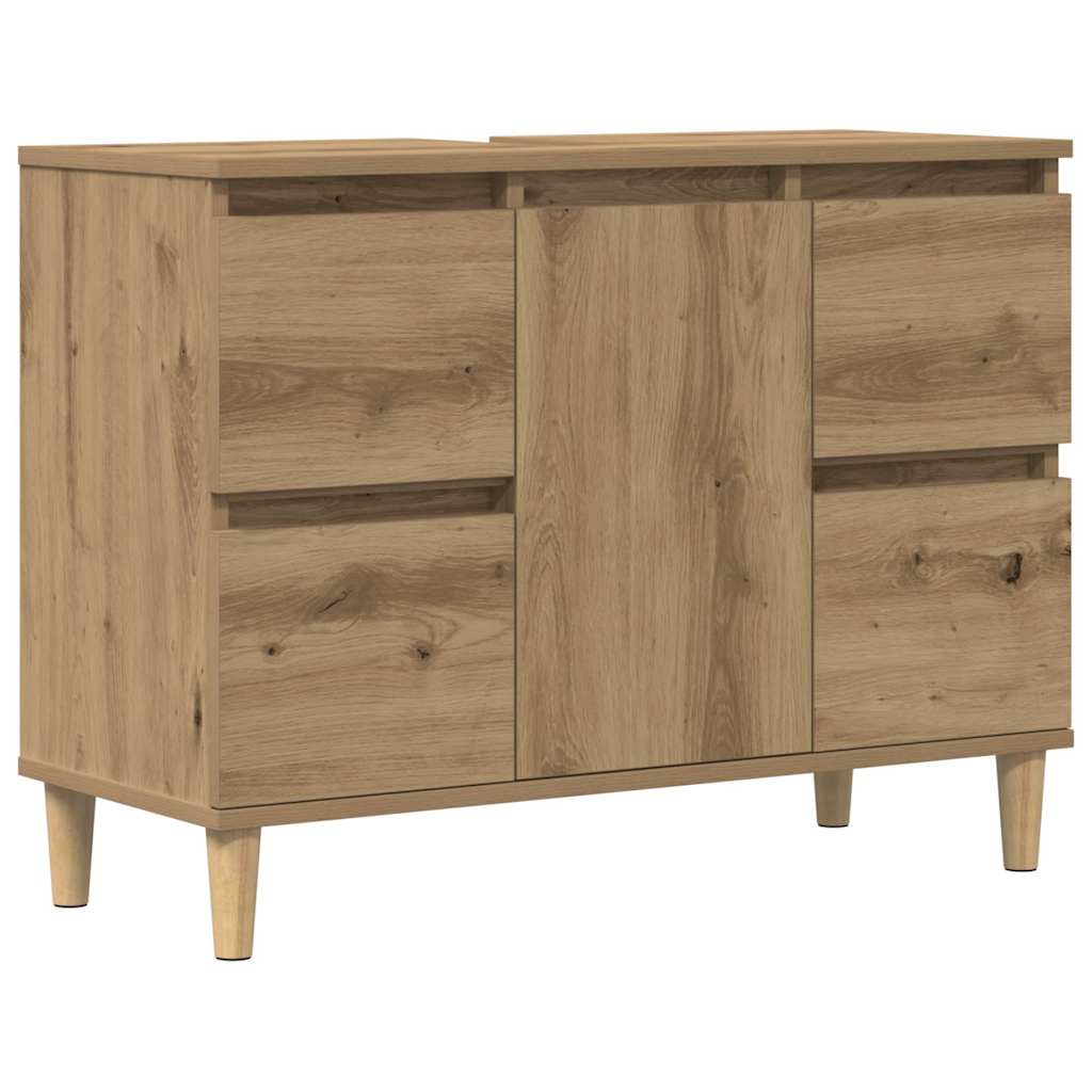 Waschbeckenunterschrank Artisan-Eiche 80x33x60 cm Holzwerkstoff