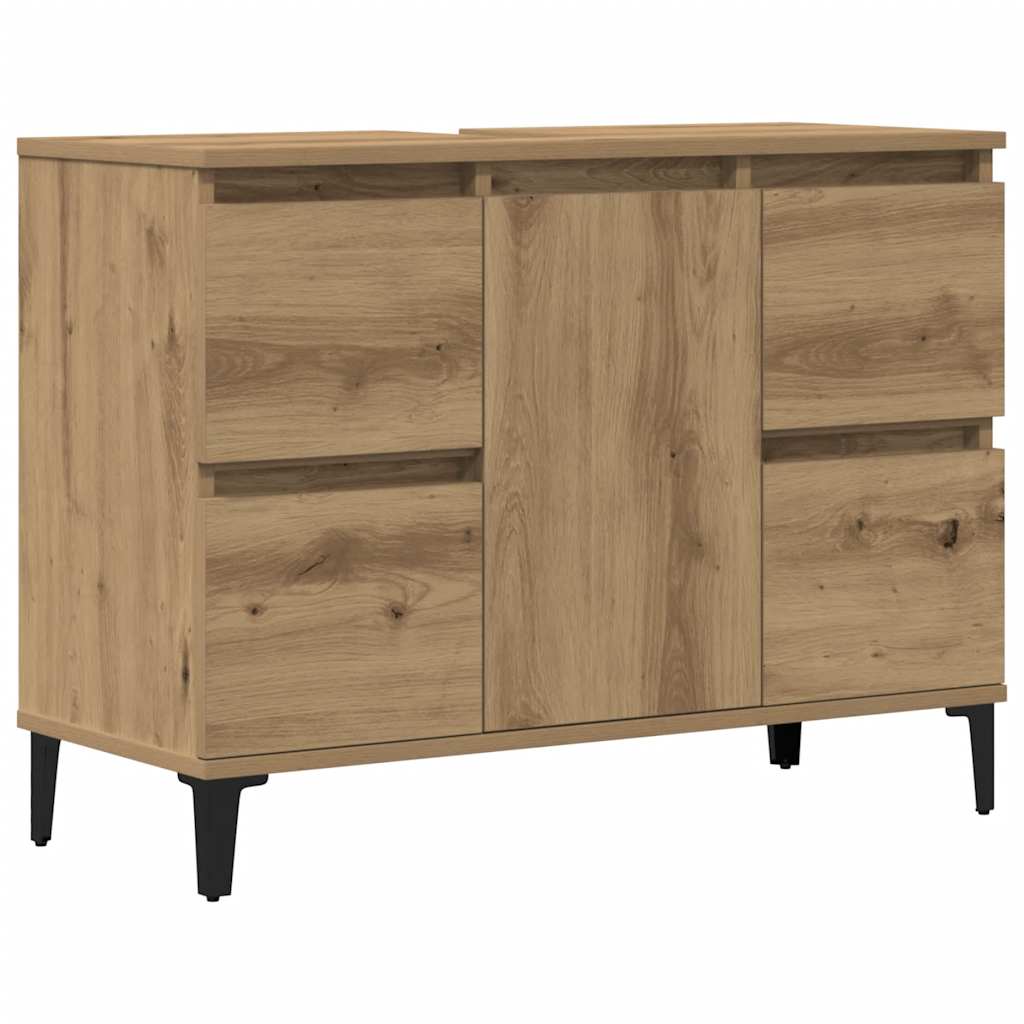 Waschbeckenunterschrank Artisan-Eiche 80x33x60 cm Holzwerkstoff