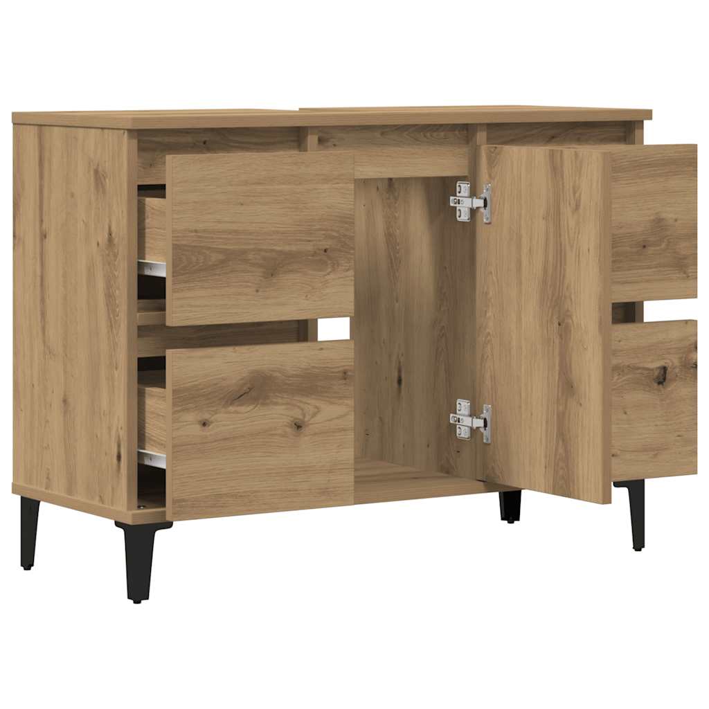 Waschbeckenunterschrank Artisan-Eiche 80x33x60 cm Holzwerkstoff