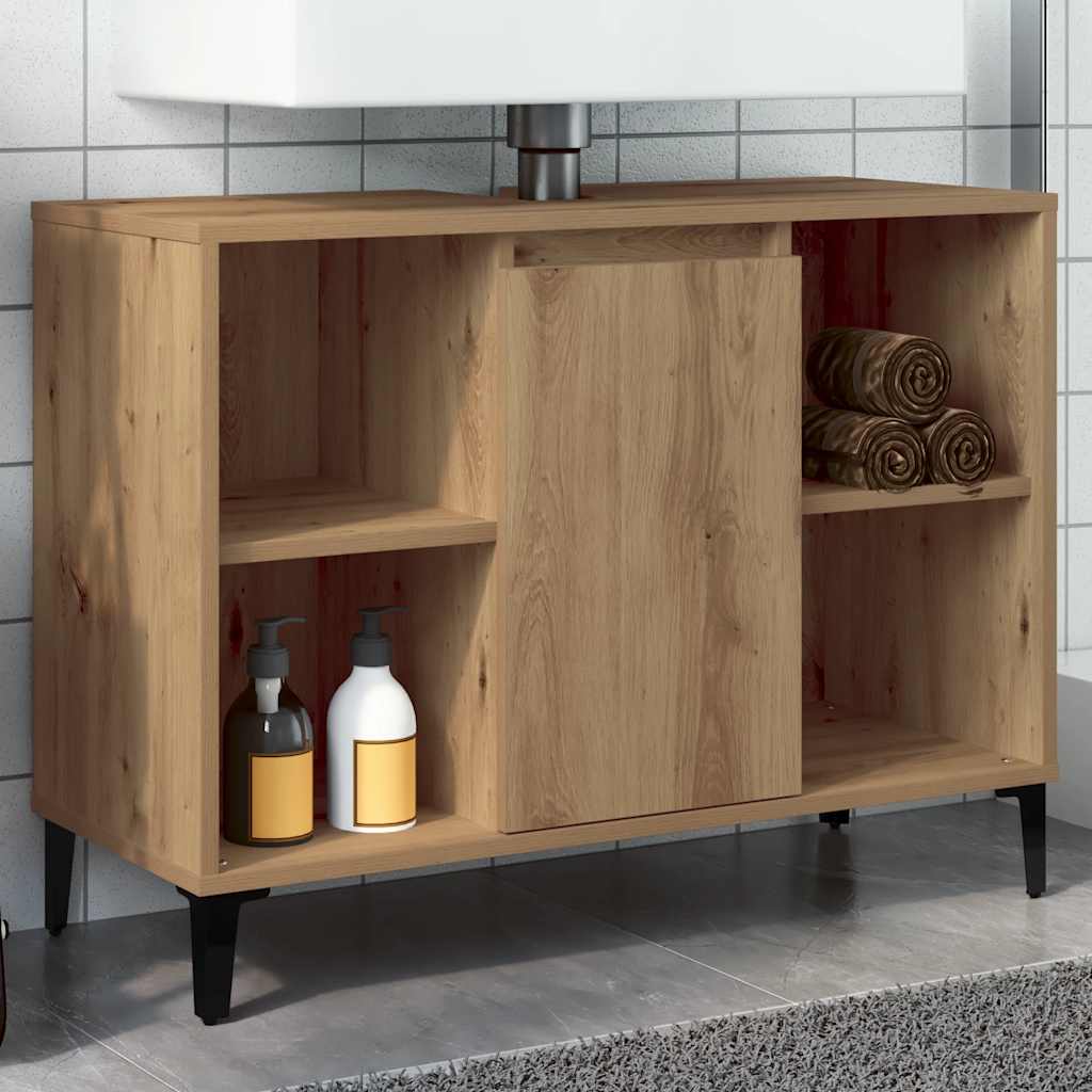 Waschbeckenunterschrank Artisan-Eiche 80x33x60 cm Holzwerkstoff