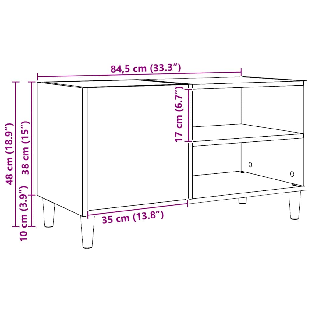 Plattenschrank Artisan-Eiche 84,5x38x48 cm Holzwerkstoff