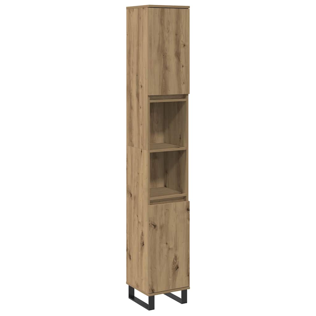 Badschrank Artisan-Eiche 30x30x190 cm Holzwerkstoff