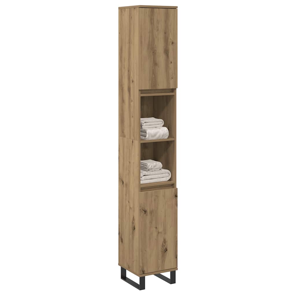 Badschrank Artisan-Eiche 30x30x190 cm Holzwerkstoff