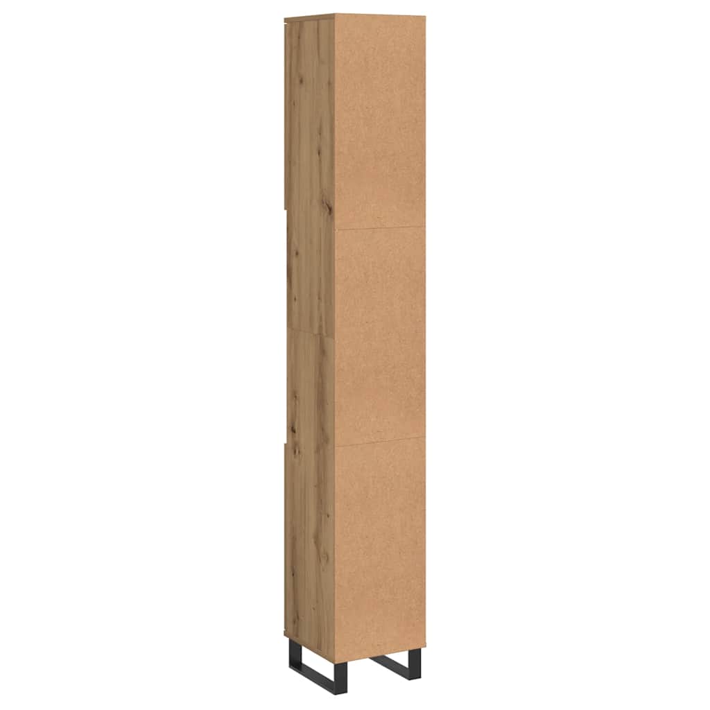 Badschrank Artisan-Eiche 30x30x190 cm Holzwerkstoff