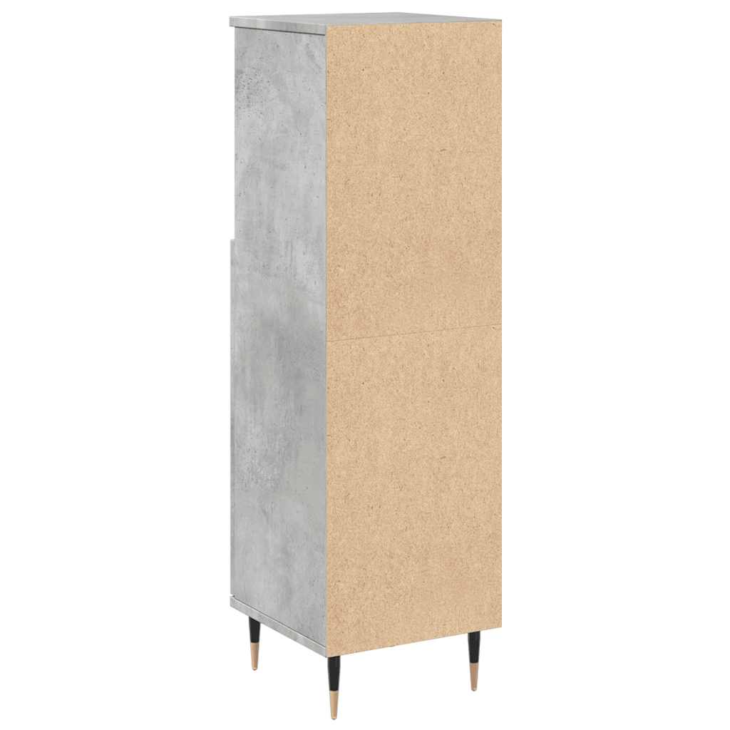 Badschrank Betongrau 30x30x100 cm Holzwerkstoff