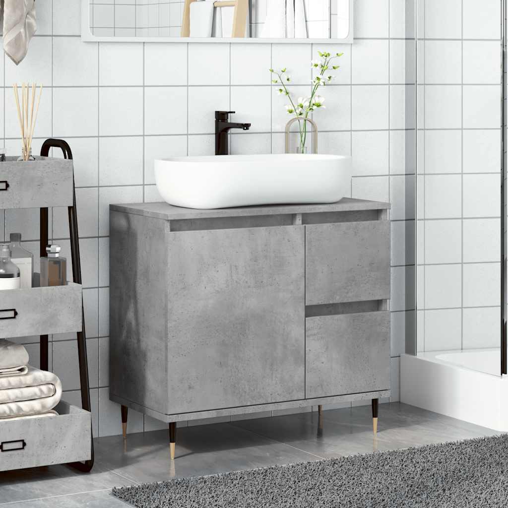 Badschrank Betongrau 65x33x60 cm Holzwerkstoff