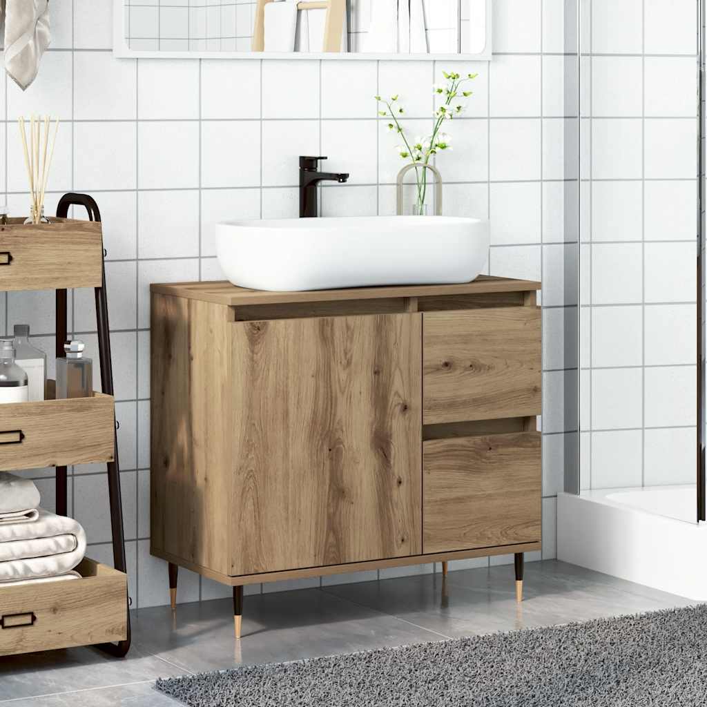 Badschrank Artisan-Eiche 65x33x60 cm Holzwerkstoff
