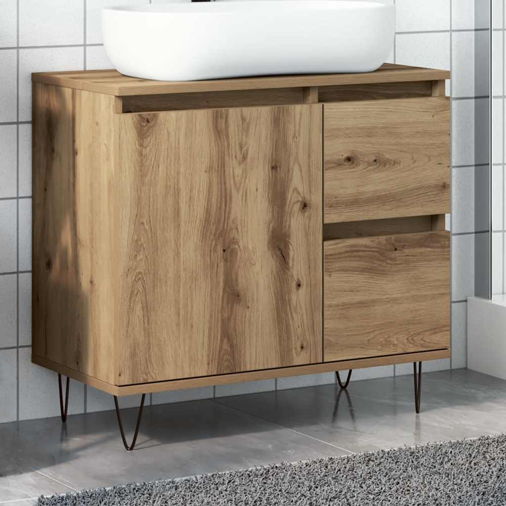 Waschbeckenunterschrank Artisan-Eiche 65x33x60 cm Holzwerkstoff