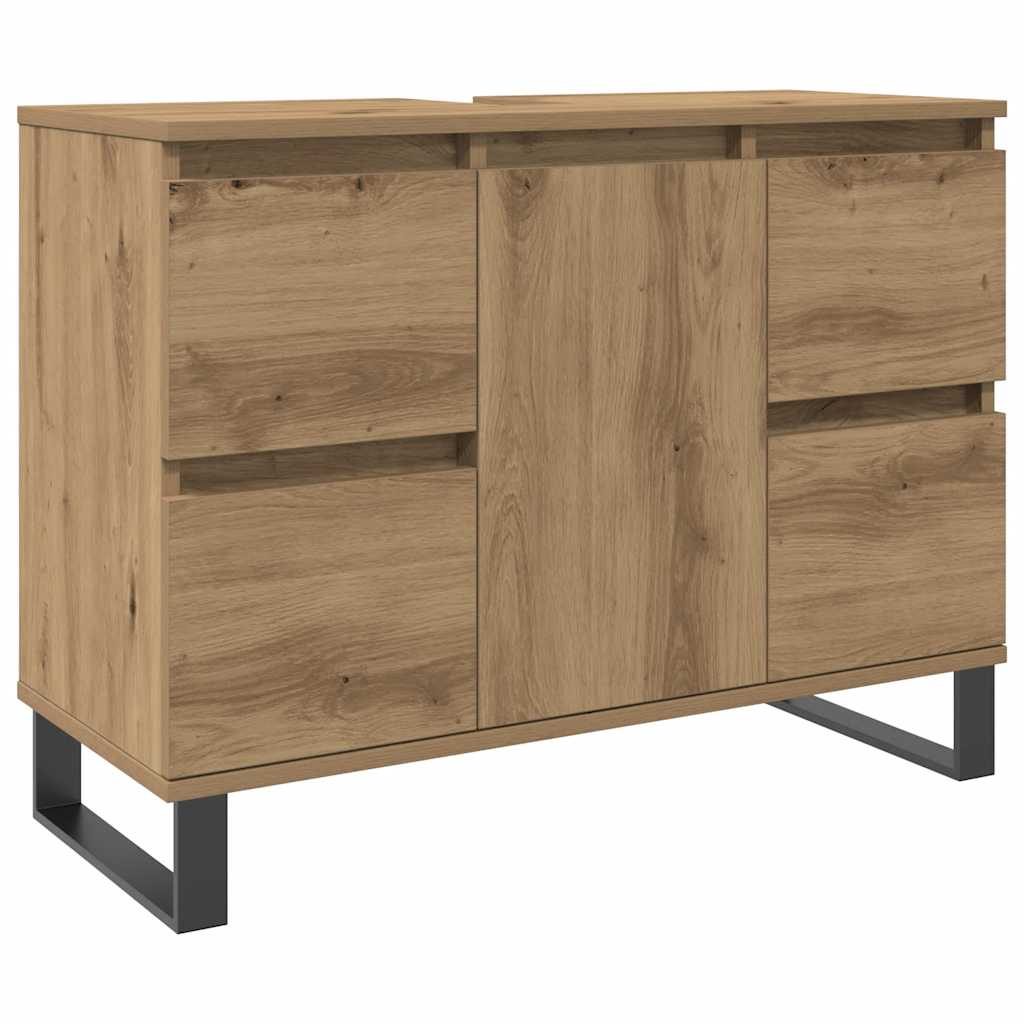 Waschbeckenunterschrank Artisan-Eiche 80x33x60 cm Holzwerkstoff