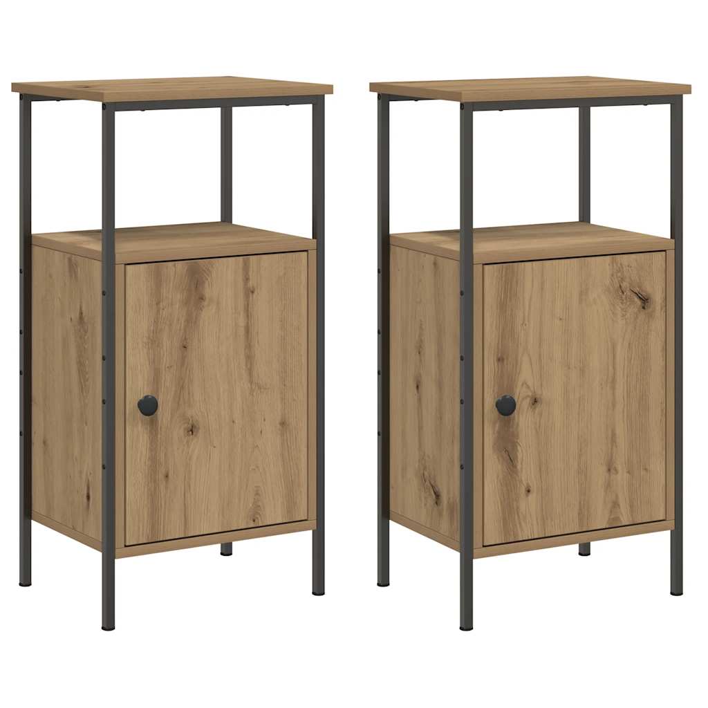 Nachttische 2 Stk. Artisan-Eiche 41x31x80 cm Holzwerkstoff