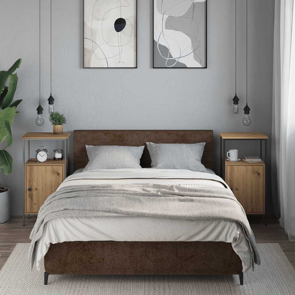 Nachttische 2 Stk. Artisan-Eiche 41x31x80 cm Holzwerkstoff