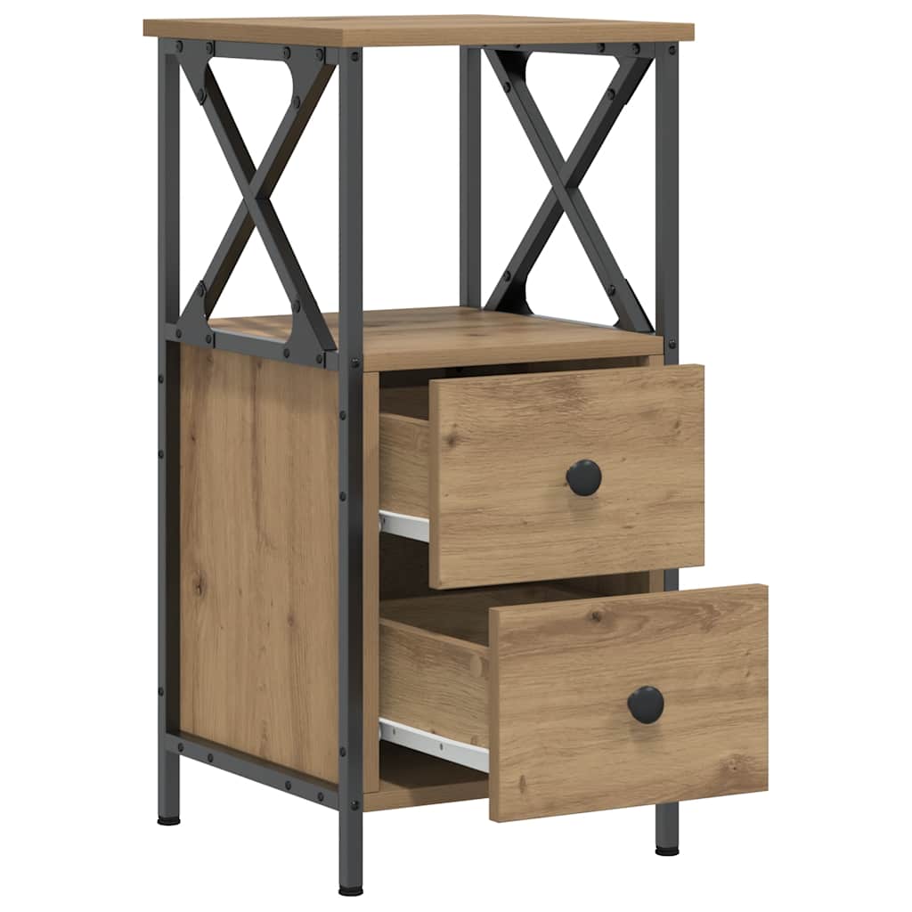 Nachttische 2 Stk. Artisan-Eiche 34x35,5x70 cm Holzwerkstoff