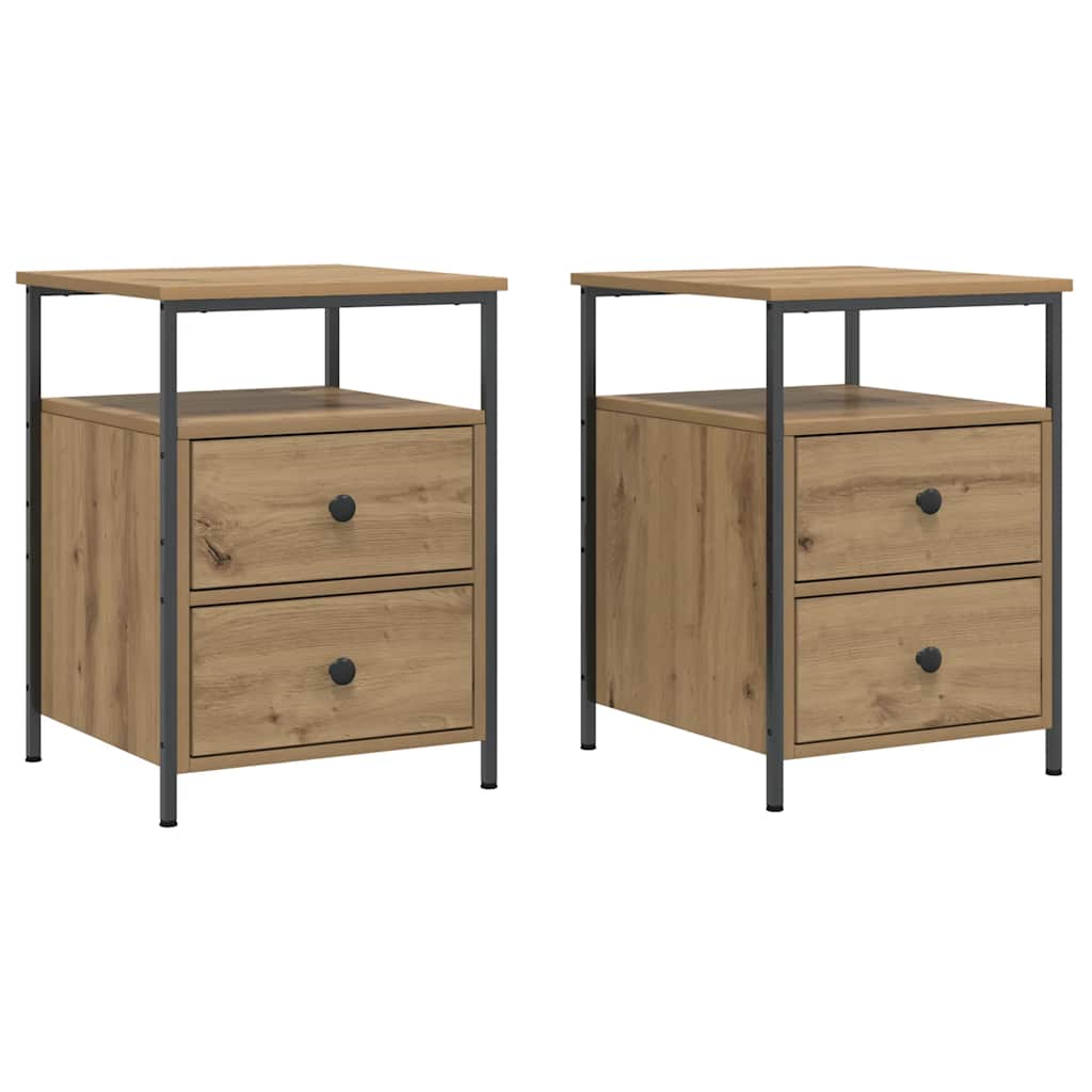 Nachttische 2 Stk. Artisan-Eiche 44x45x60 cm Holzwerkstoff