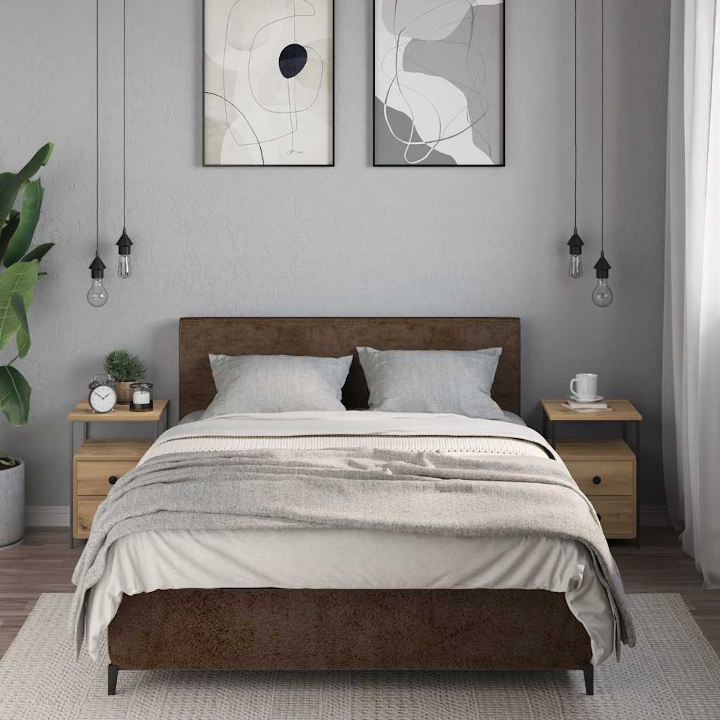 Nachttische 2 Stk. Artisan-Eiche 34x35,5x50 cm Holzwerkstoff