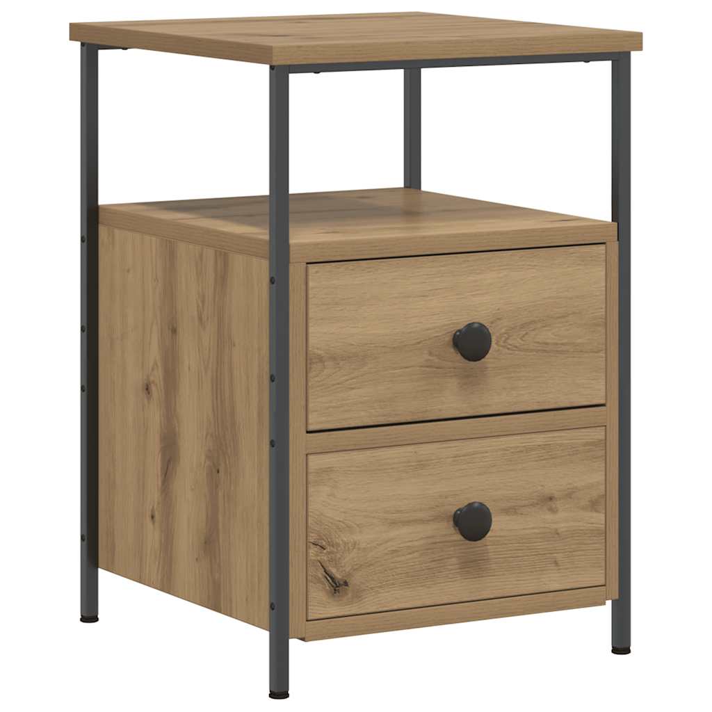 Nachttische 2 Stk. Artisan-Eiche 34x35,5x50 cm Holzwerkstoff