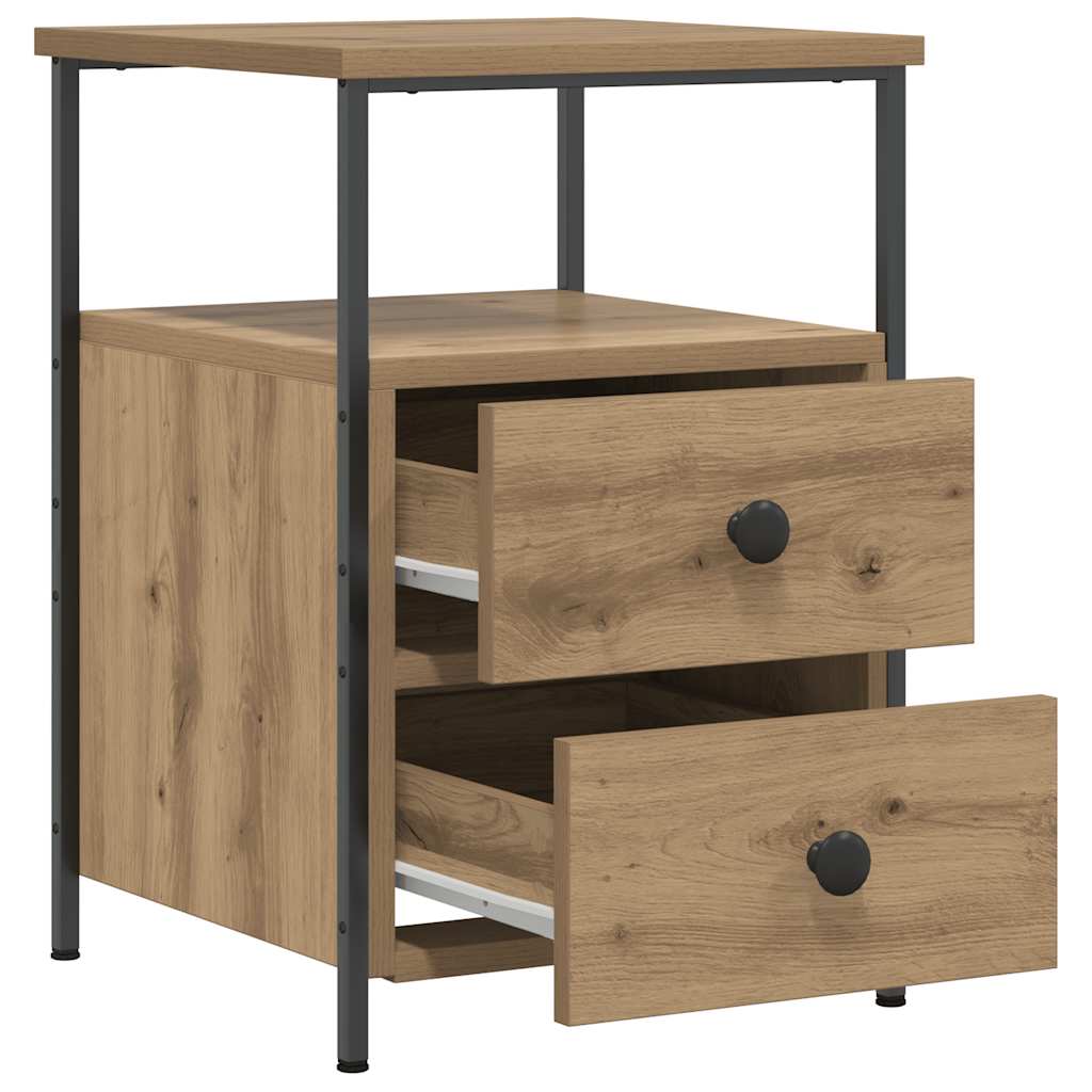 Nachttische 2 Stk. Artisan-Eiche 34x35,5x50 cm Holzwerkstoff