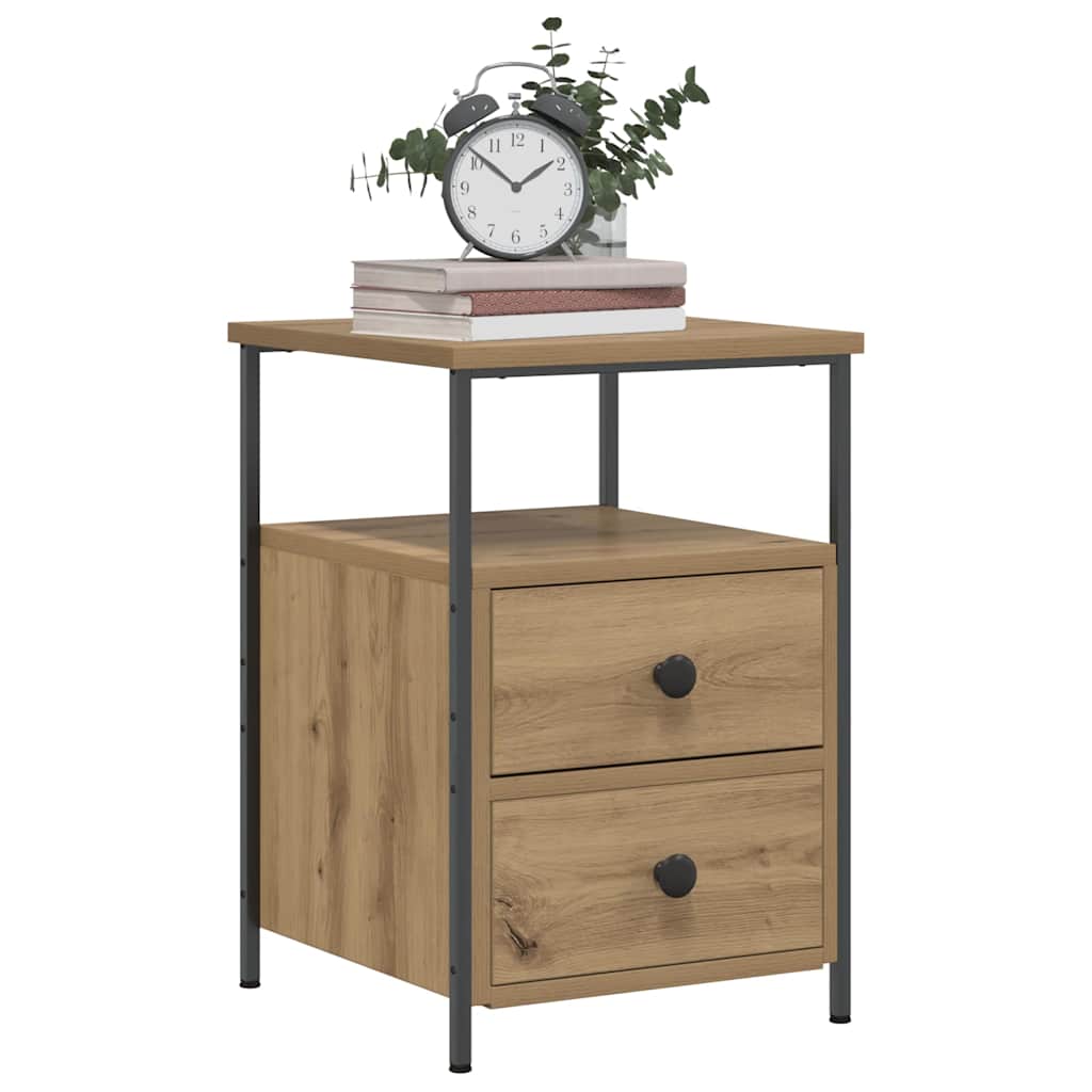 Nachttische 2 Stk. Artisan-Eiche 34x35,5x50 cm Holzwerkstoff