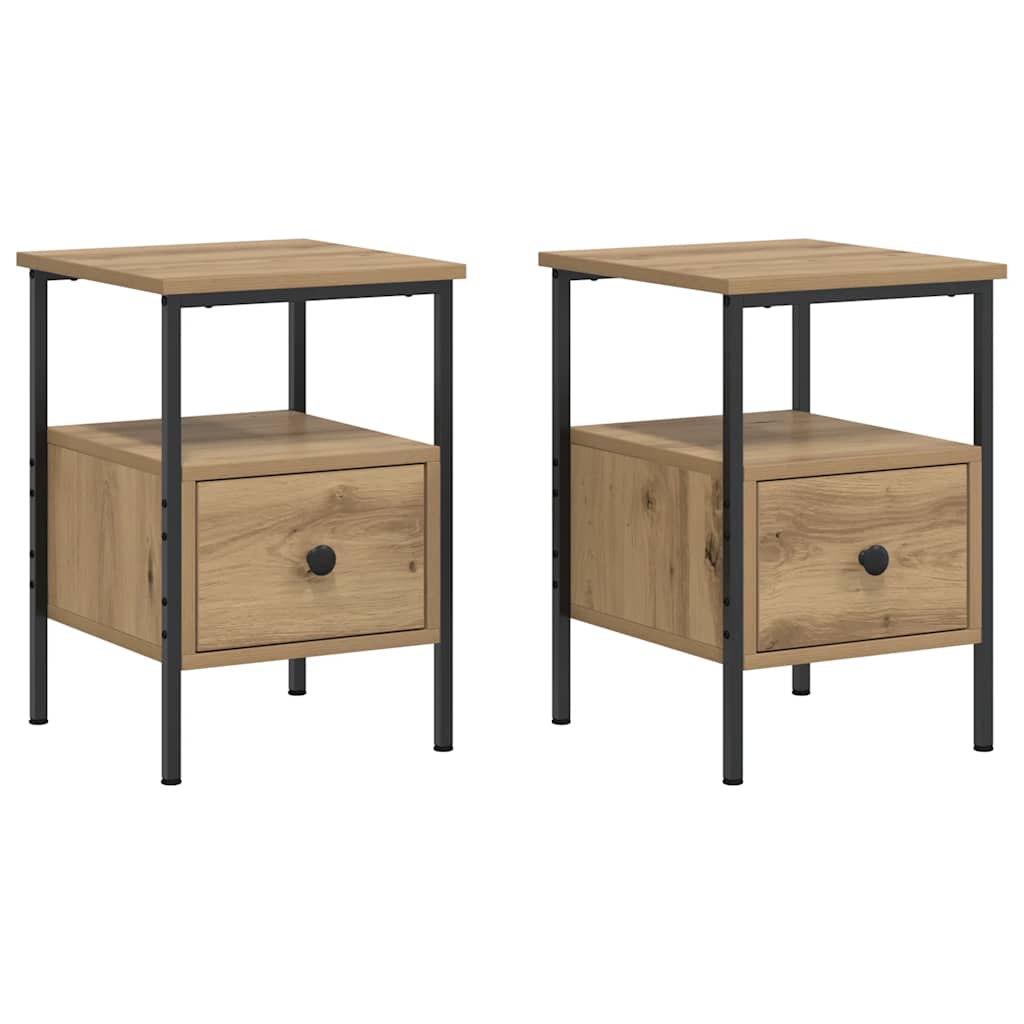 Nachttische 2 Stk. Artisan-Eiche 34x36x50 cm Holzwerkstoff