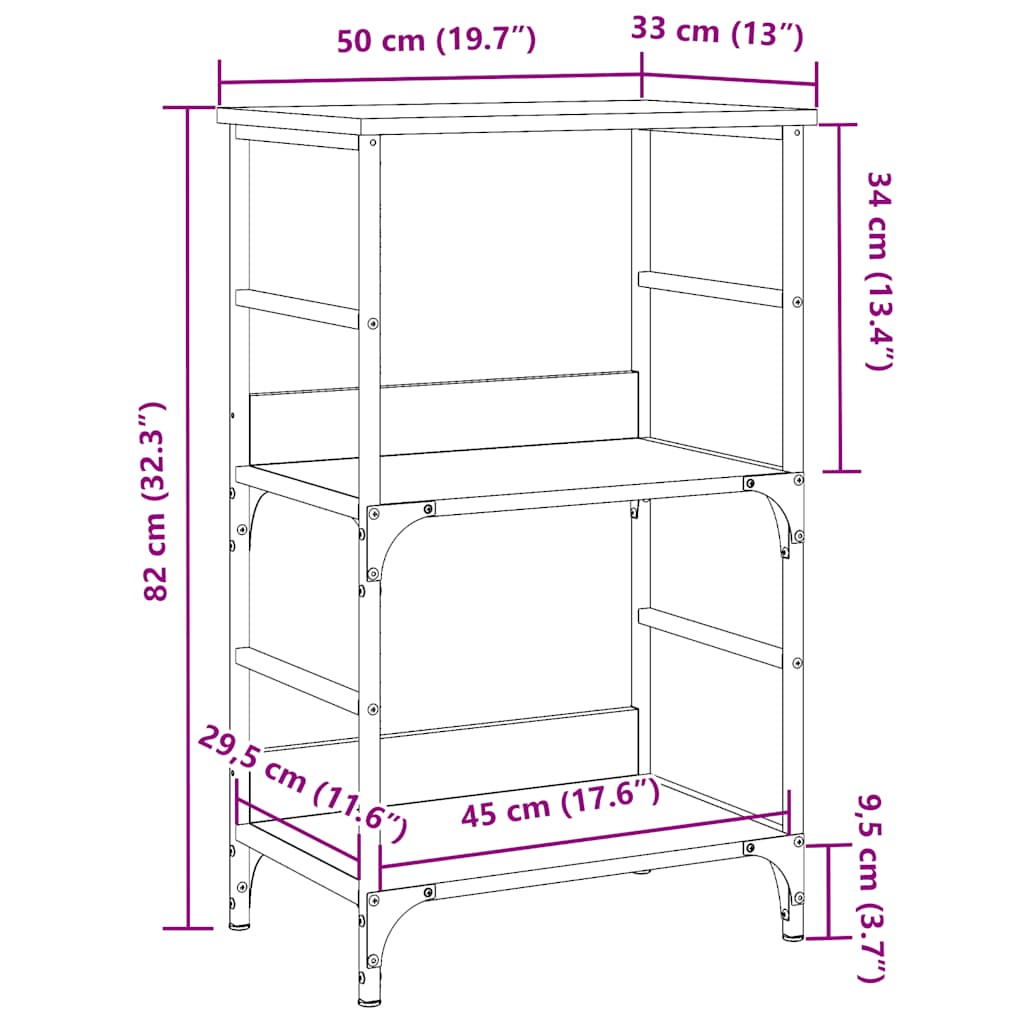 Bücherregal Altholz-Optik 50x33x82 cm Holzwerkstoff