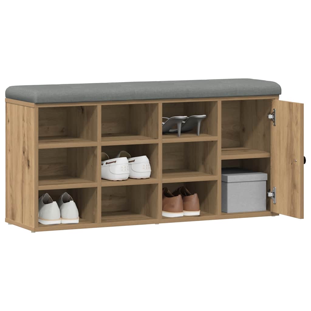 Schuhbank Artisan-Eiche 102x32x50 cm Holzwerkstoff
