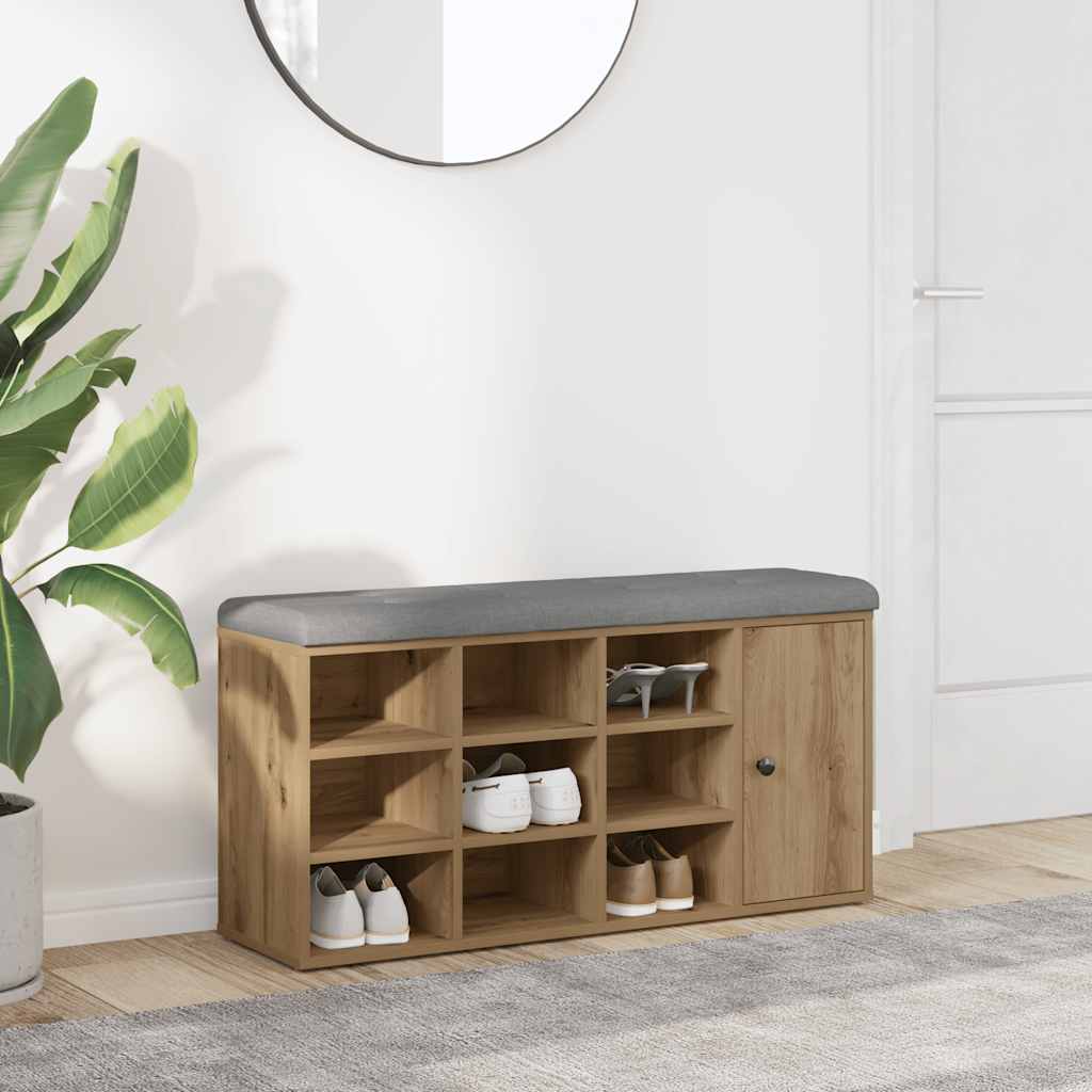Schuhbank Artisan-Eiche 102x32x50 cm Holzwerkstoff