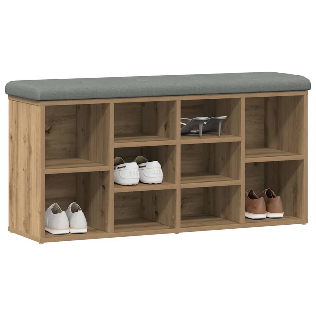 Schuhbank Artisan-Eiche 102x32x50 cm Holzwerkstoff
