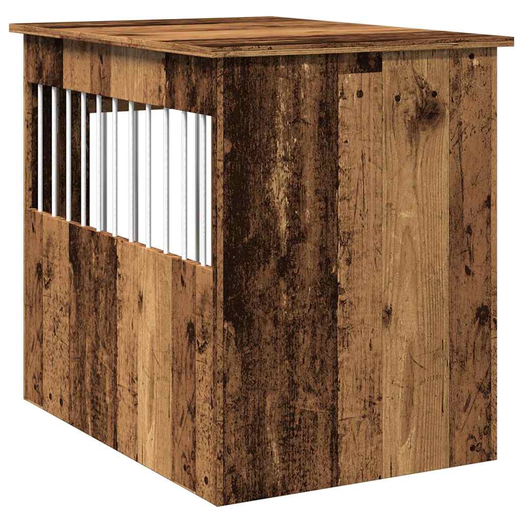 Hundekäfig im Möbelstil Altholz-Optik 55x80x68 cm Holzwerkstoff