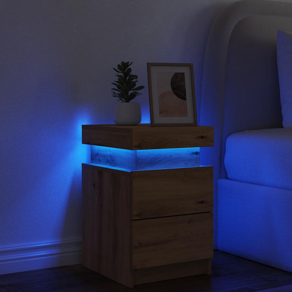 LED-Nachttisch Artisan-Eiche 35x39x55 cm Holzwerkstoff