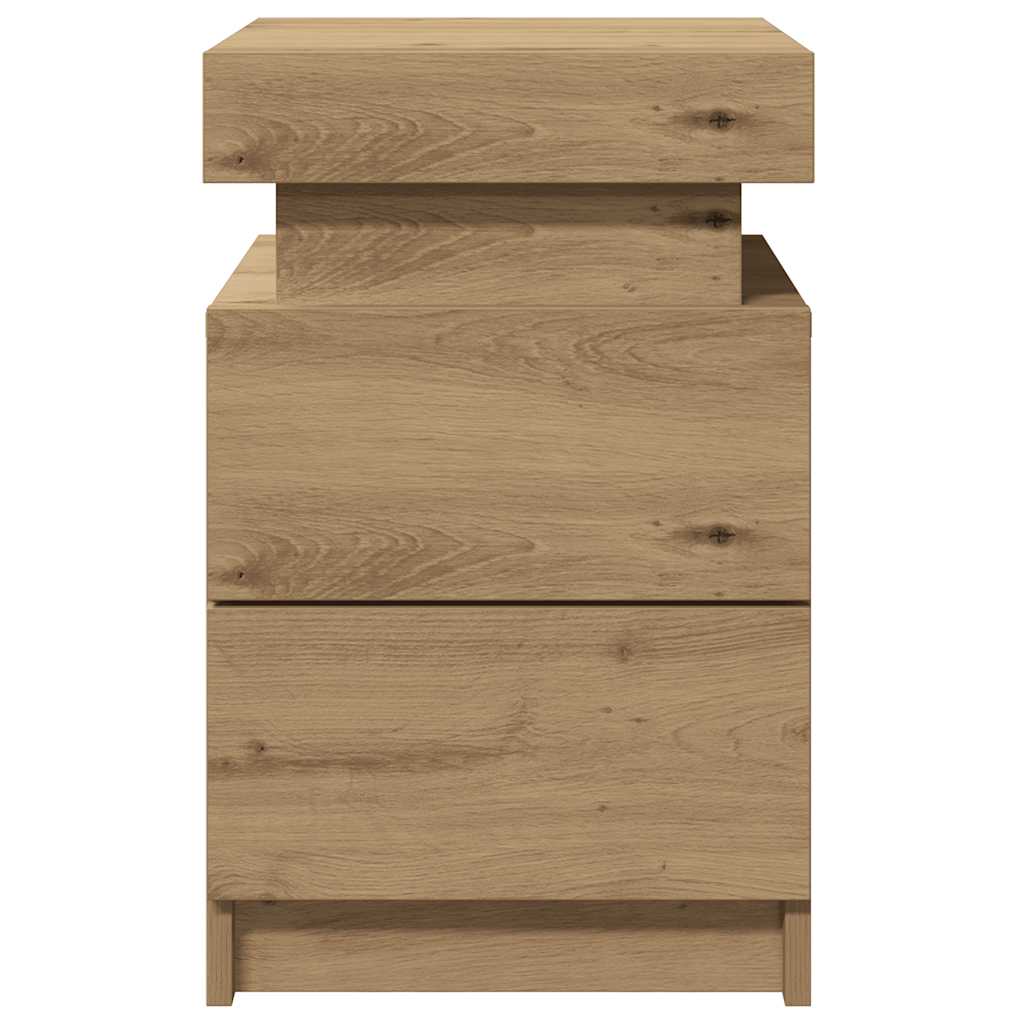 LED-Nachttische 2 Stk. Artisan-Eiche 35x39x55 cm Holzwerkstoff