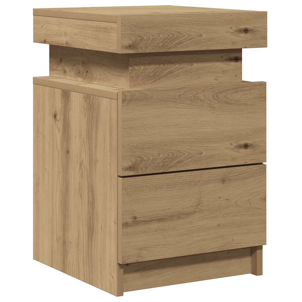LED-Nachttische 2 Stk. Artisan-Eiche 35x39x55 cm Holzwerkstoff