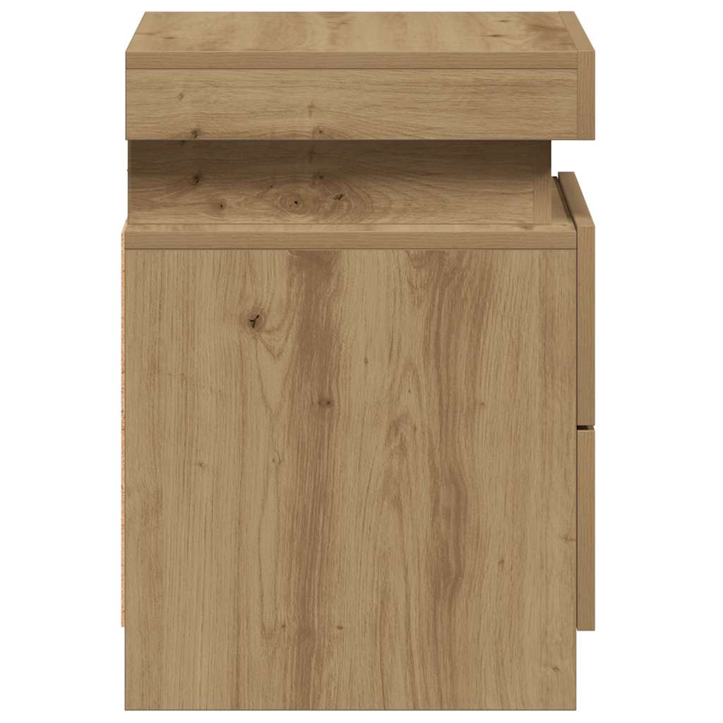 LED-Nachttische 2 Stk. Artisan-Eiche 35x39x55 cm Holzwerkstoff