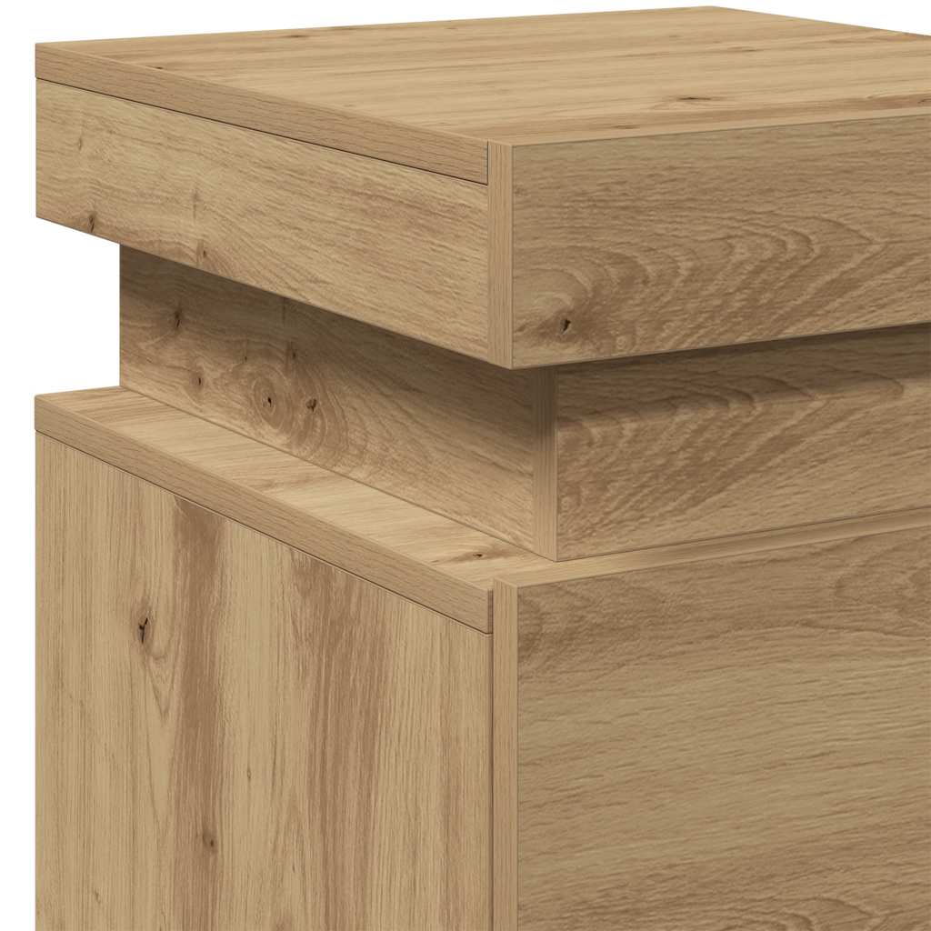LED-Nachttische 2 Stk. Artisan-Eiche 35x39x55 cm Holzwerkstoff