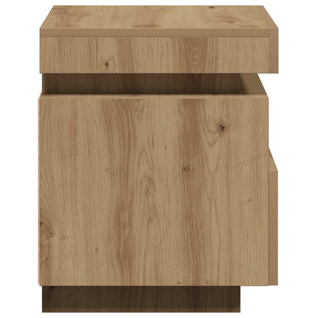 Nachttisch mit LED-Leuchten Artisan-Eiche 40x39x48,5 cm
