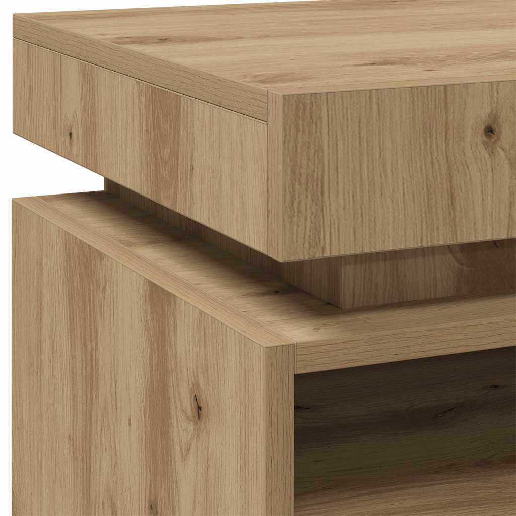Nachttische mit LED-Leuchten 2 Stk. Artisan-Eiche 40x39x48,5 cm