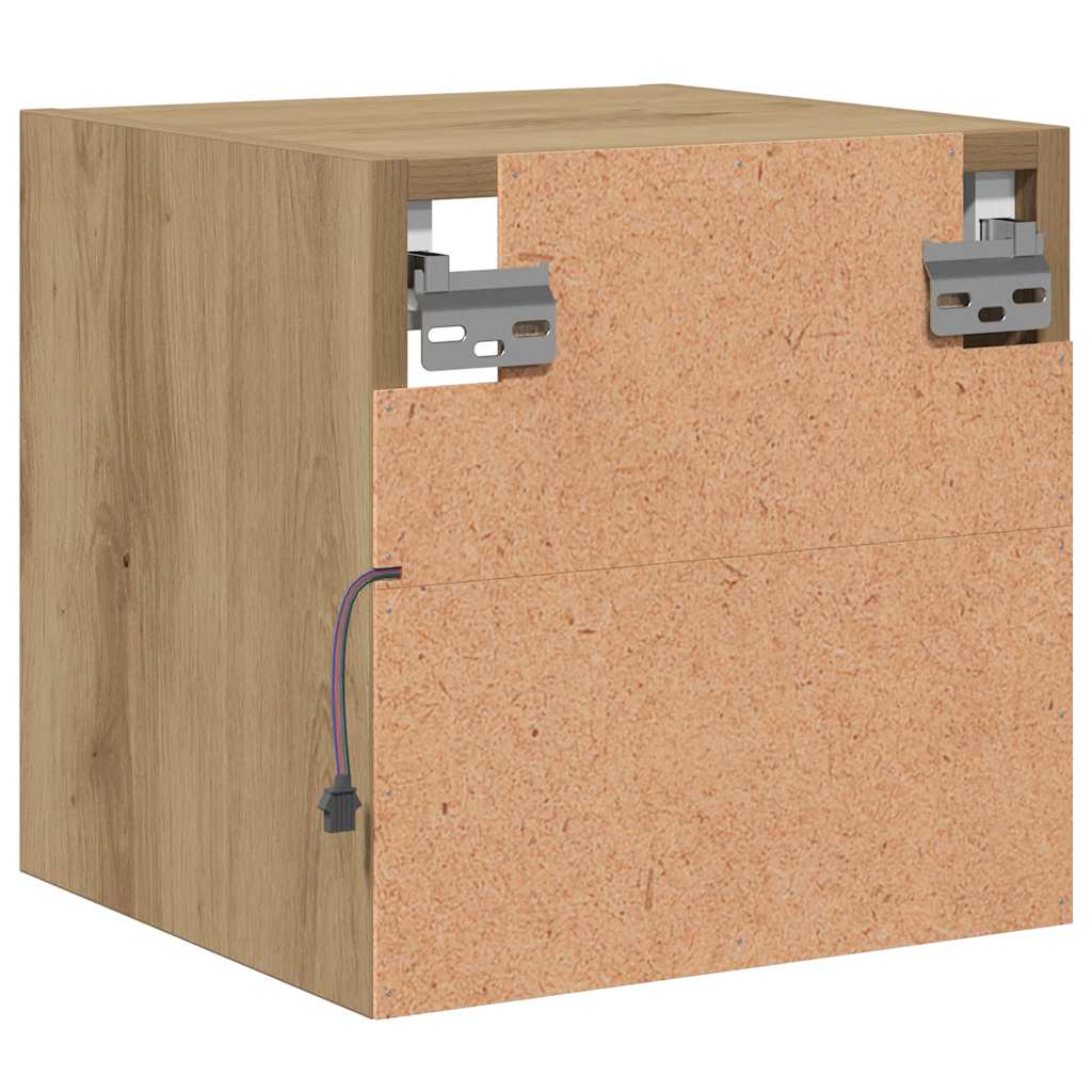 TV-Wandschrank mit LED-Leuchten Artisan-Eiche 30x28,5x30cm