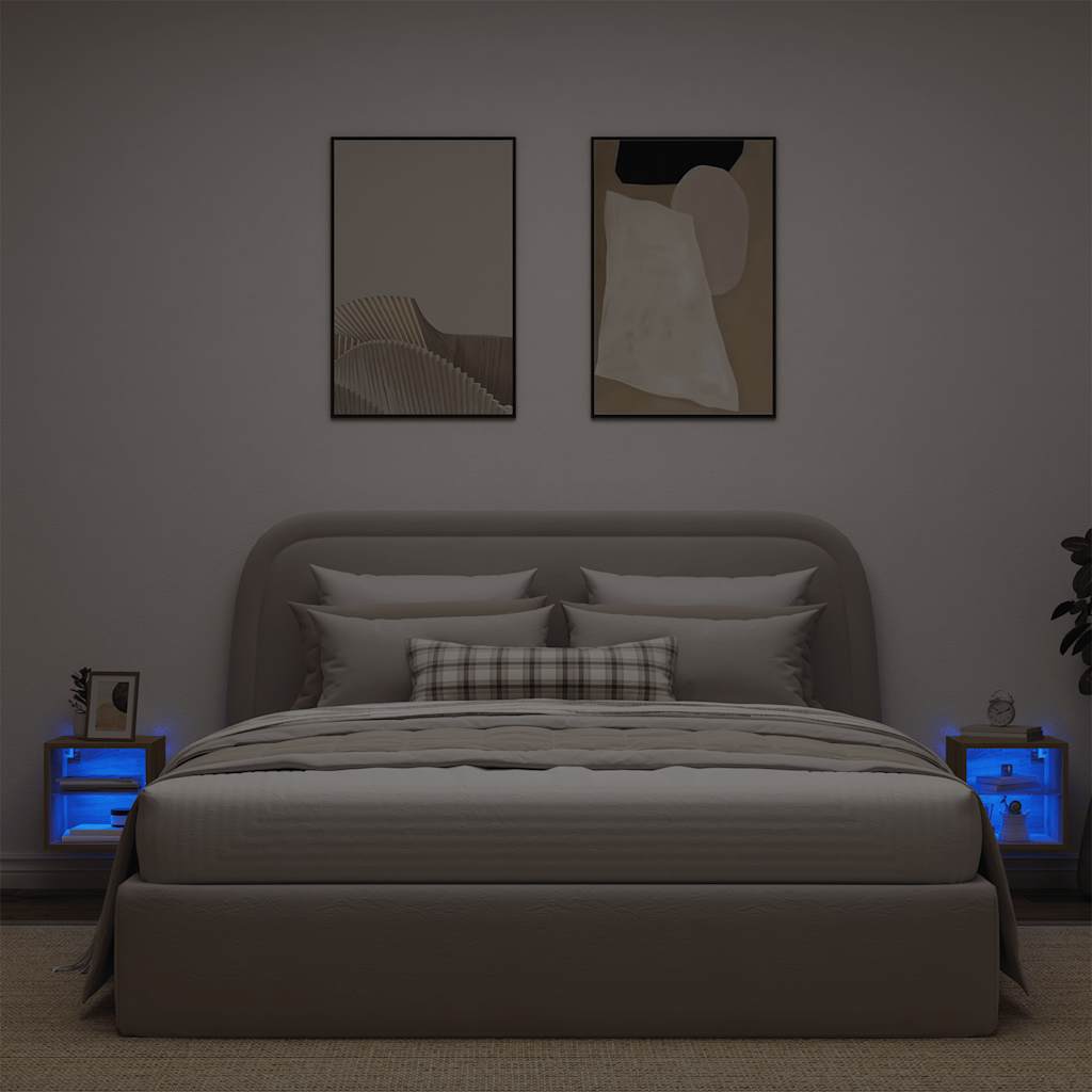 TV-Wandschränke mit LED-Leuchten 2 Stk. Artisan-Eiche