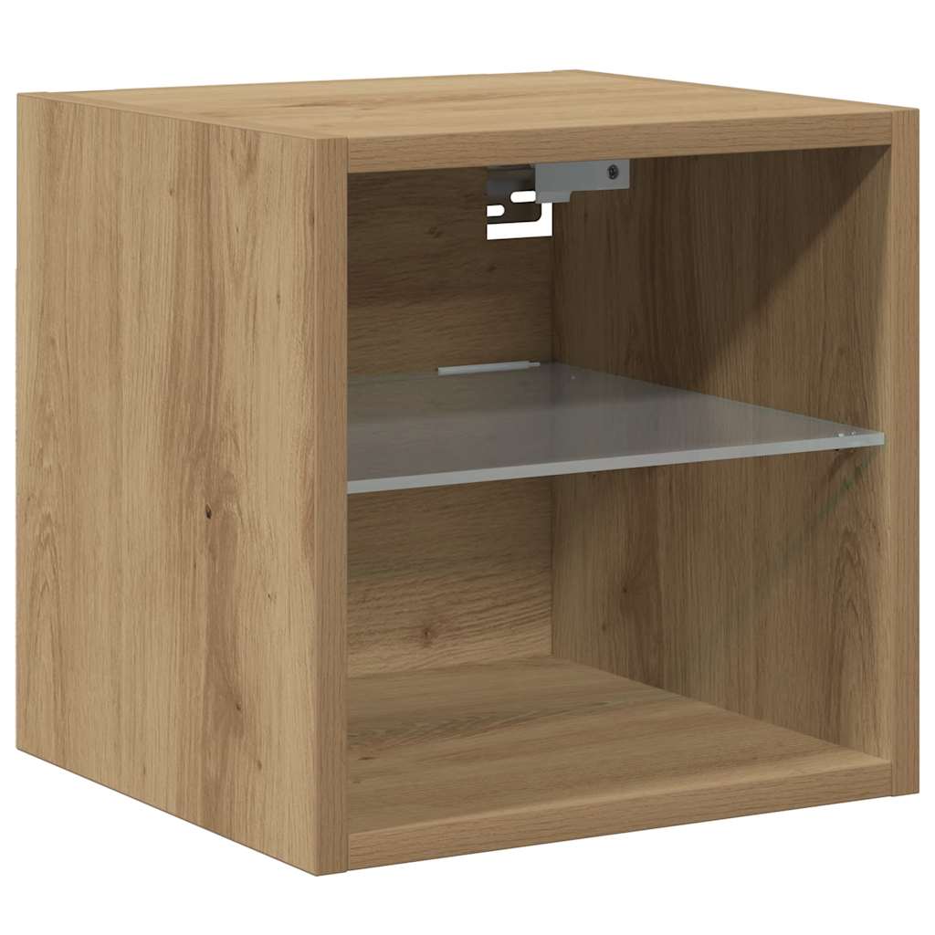 TV-Wandschränke mit LED-Leuchten 2 Stk. Artisan-Eiche