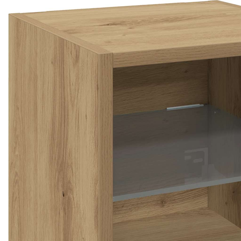 TV-Wandschränke mit LED-Leuchten 2 Stk. Artisan-Eiche
