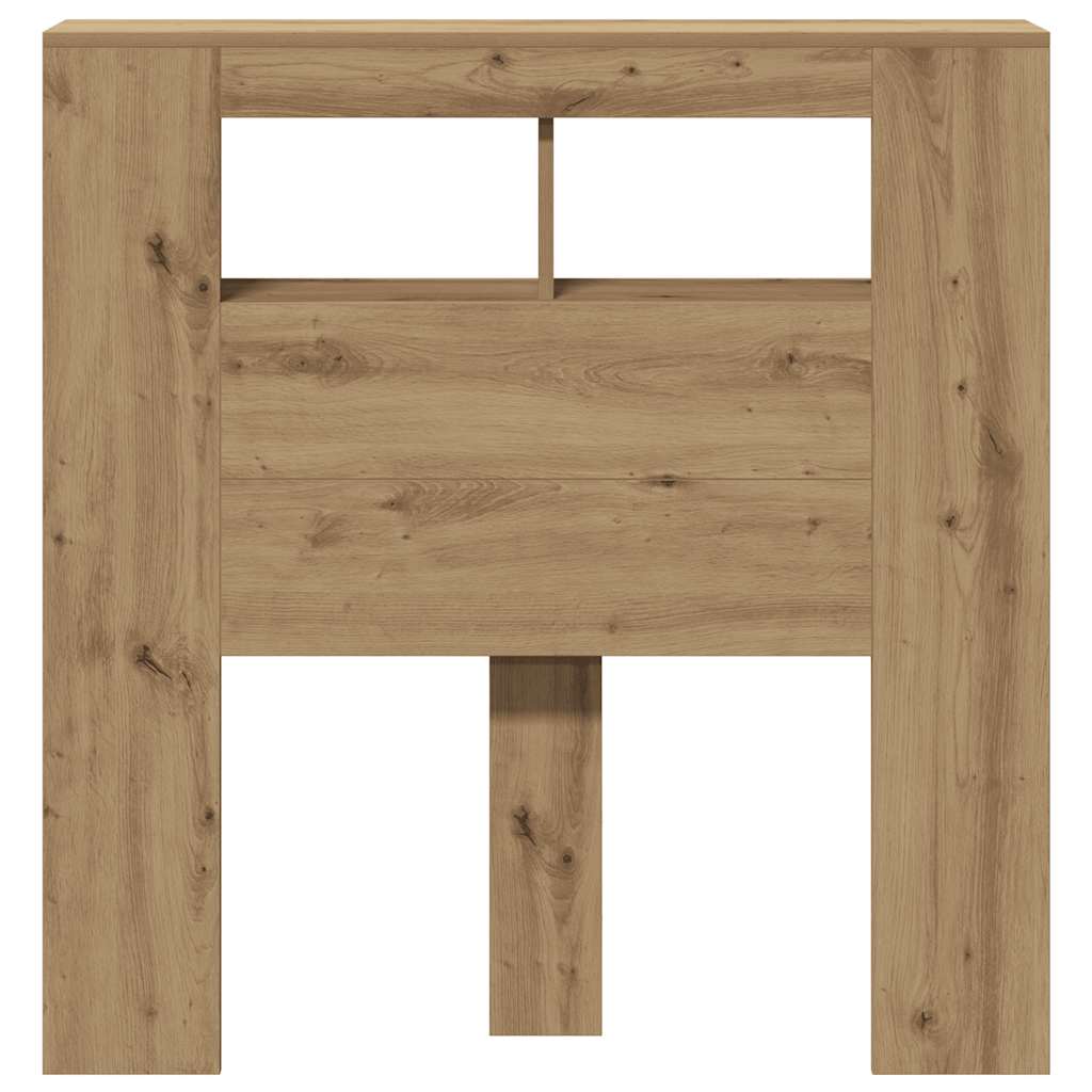 LED-Kopfteil Artisan-Eiche 100x18,5x103,5 cm Holzwerkstoff