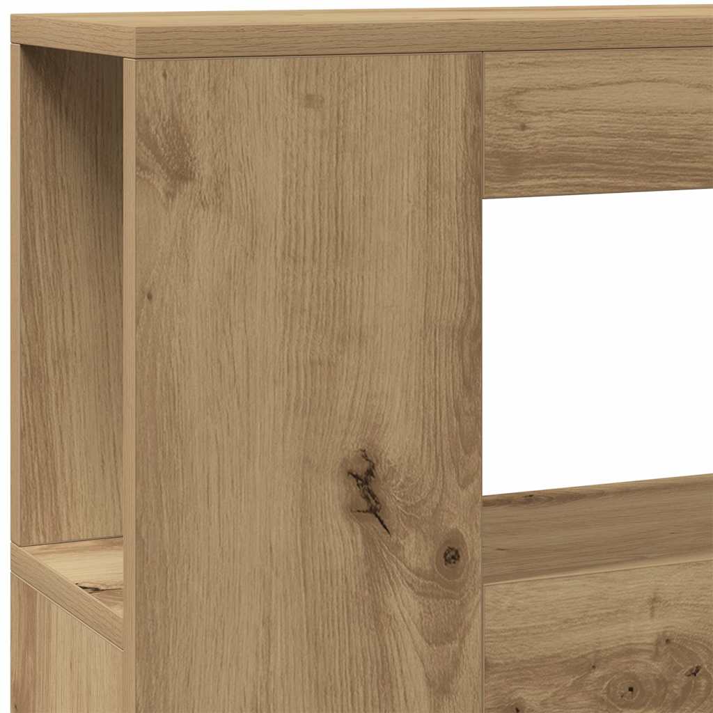 LED-Kopfteil Artisan-Eiche 140x18,5x103,5 cm Holzwerkstoff