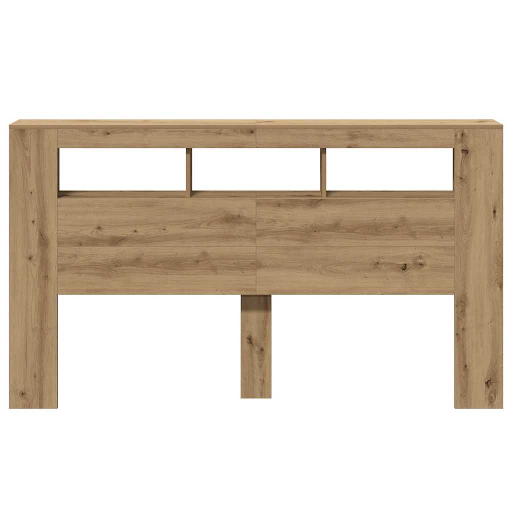 LED-Kopfteil Artisan-Eiche 180x18,5x103,5 cm Holzwerkstoff