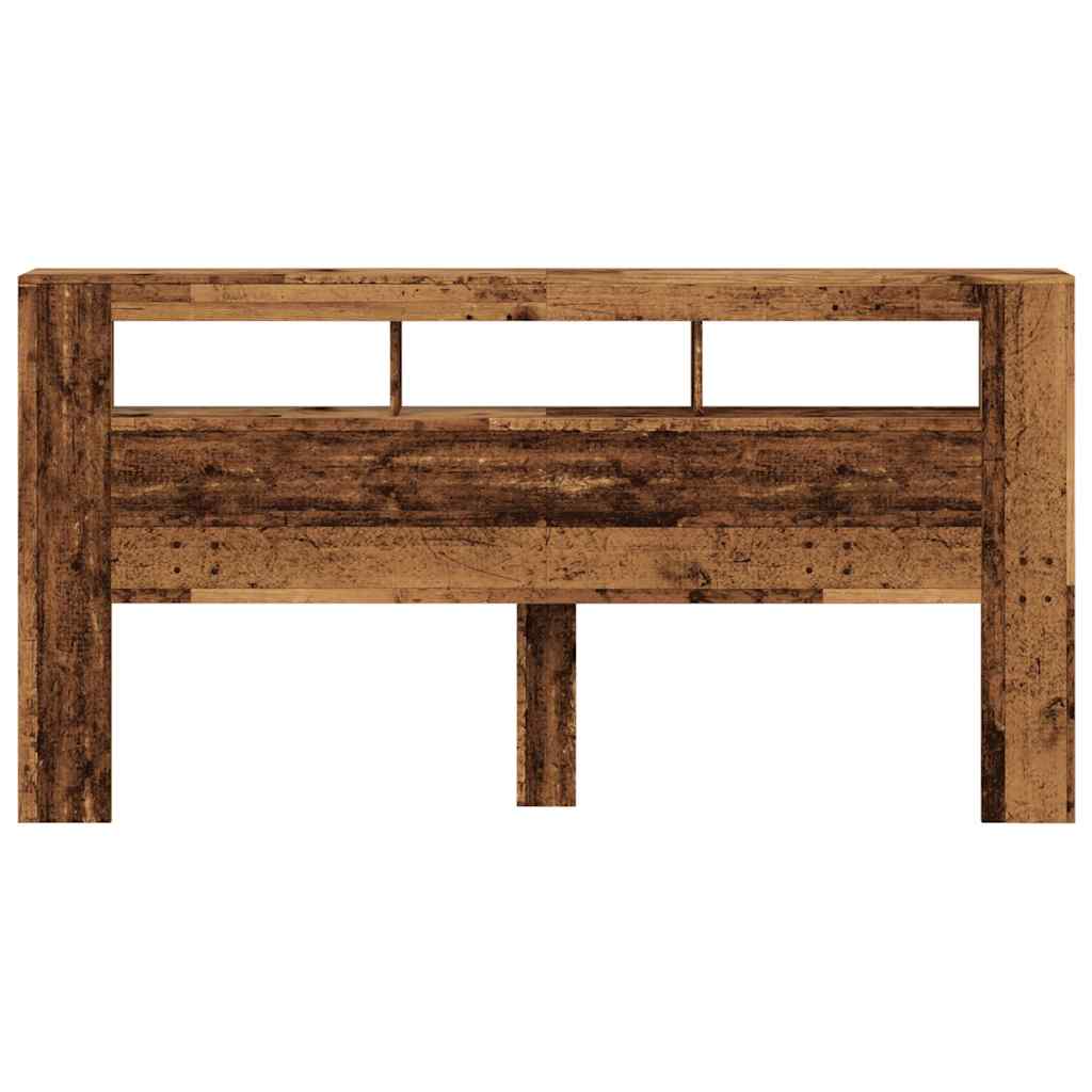 LED-Kopfteil Altholz-Optik 200x18,5x103,5 cm Holzwerkstoff