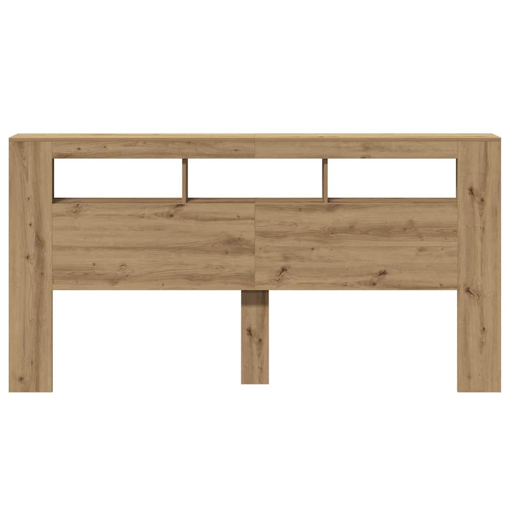 LED-Kopfteil Artisan-Eiche 200x18,5x103,5 cm Holzwerkstoff