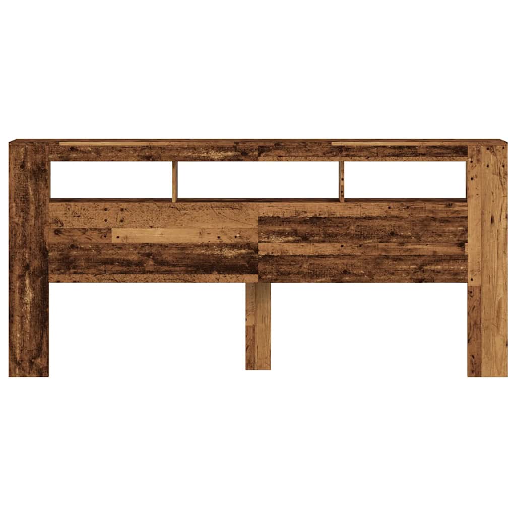 LED-Kopfteil Altholz-Optik 220x18,5x103,5 cm Holzwerkstoff