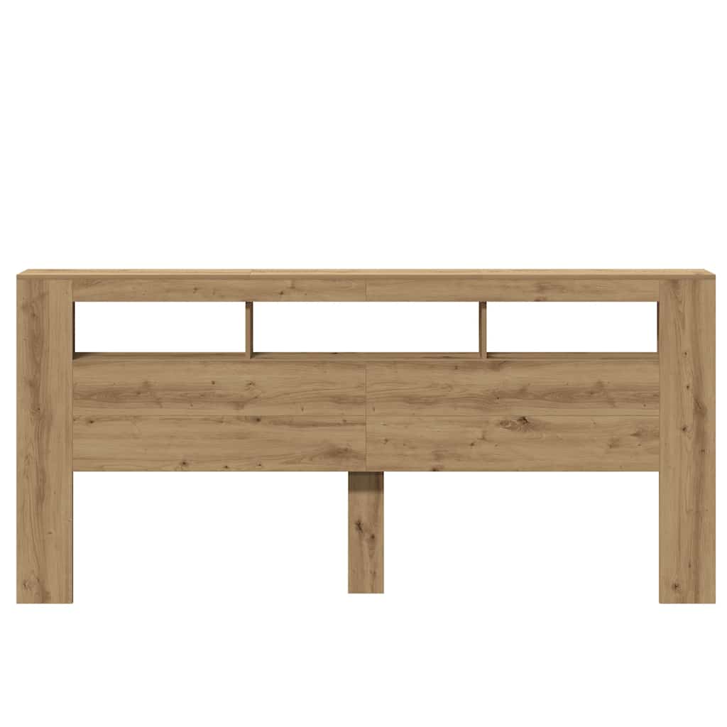 LED-Kopfteil Artisan-Eiche 220x18,5x103,5 cm Holzwerkstoff