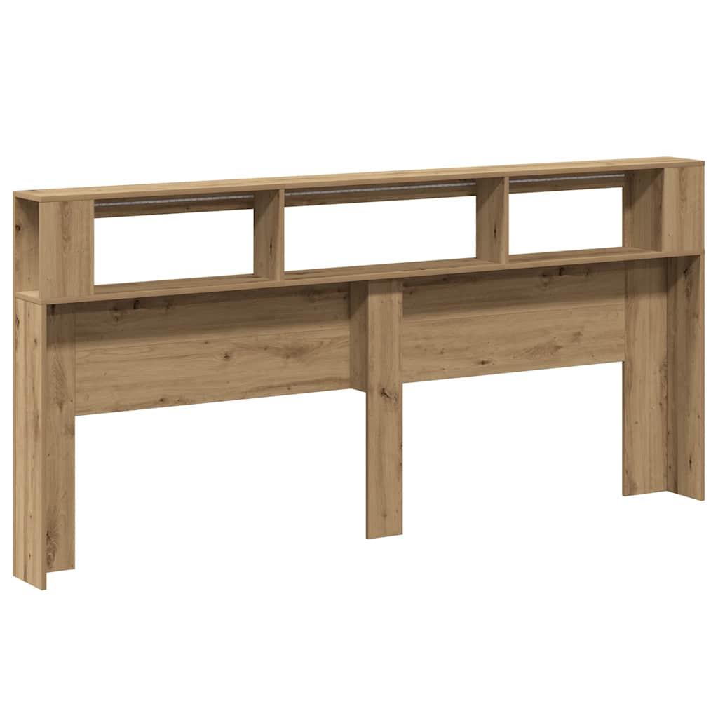LED-Kopfteil Artisan-Eiche 220x18,5x103,5 cm Holzwerkstoff