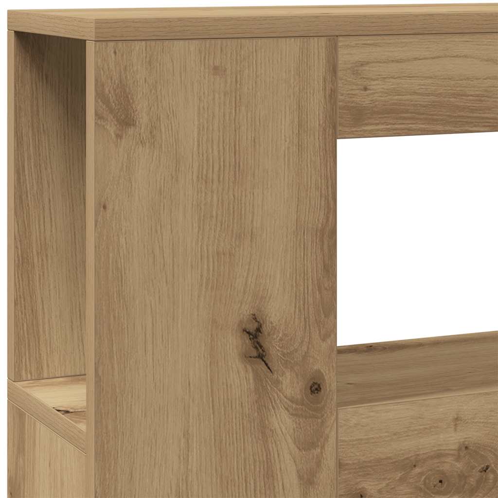 LED-Kopfteil Artisan-Eiche 220x18,5x103,5 cm Holzwerkstoff
